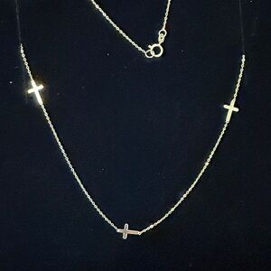 Solid 14K gold Gold Cross Necklace